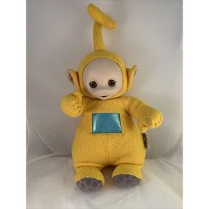 VTG TELETUBBIE TALKING LAA LAA, 13" Playskool Yellow Plush 1998 Tested Working
